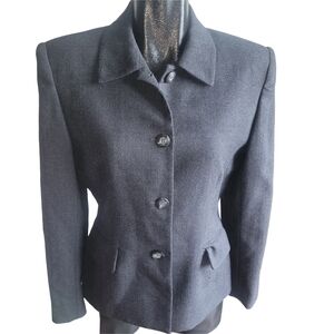 Evan Picone Women's Charcoal Grey Wool Blazer 8